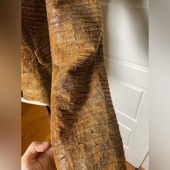 Zara Faux Suede Snake Print Brown Blazer - Picture 9 of 9